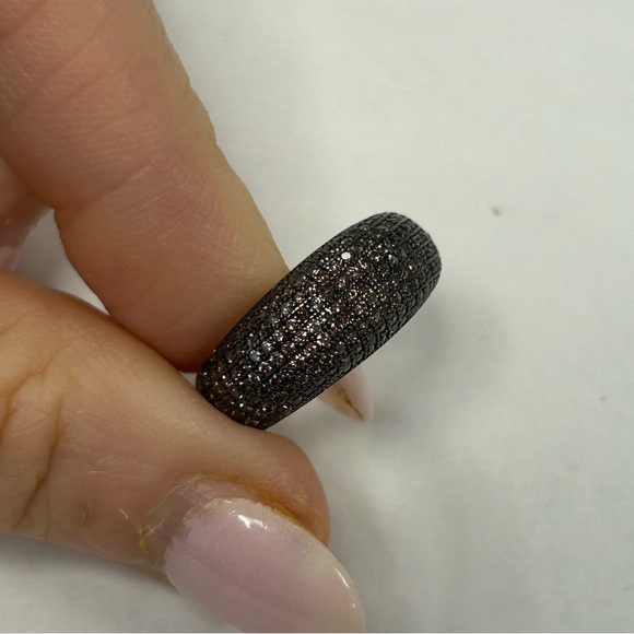 Suzy Levian Yellow Sterling Silver Pave Brown CZ Ring Size NWT - Picture 5 of 8